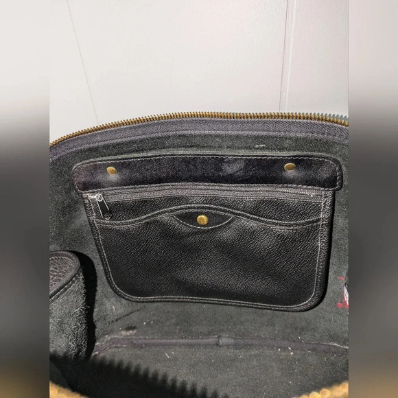 Dooney & Bourke Satchel in Black All Weather Leather Pebbled Vintage Large - Picture 12 of 13